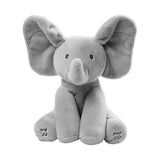 Baby Peek A Boo Animated Singing Elephant Flappy Plush Toy