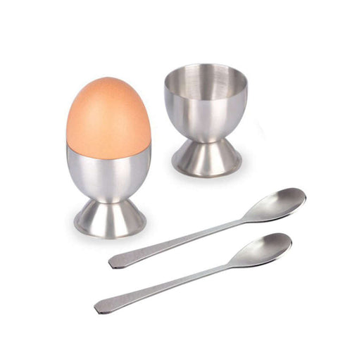 Egg Cracker Tool – Include Spoons and Cups-Shell Remover & Cutter-Steel Spoon & Cup