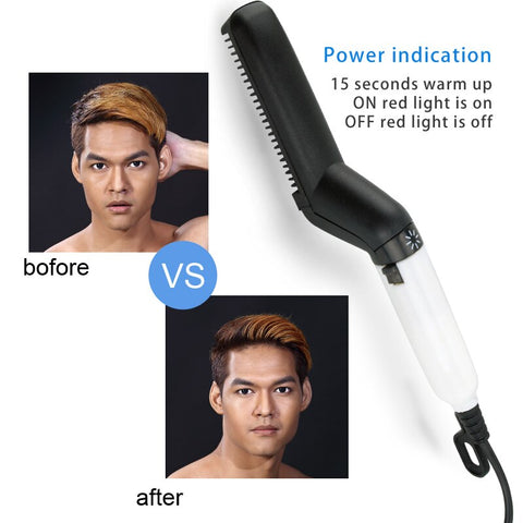 Multifunctional Electric Hair Comb Brush Beard Straightener