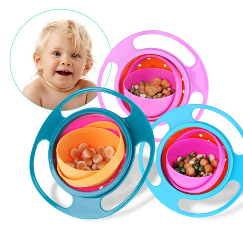 Gyro 360 Degrees Rotate Spill-Proof Bowl