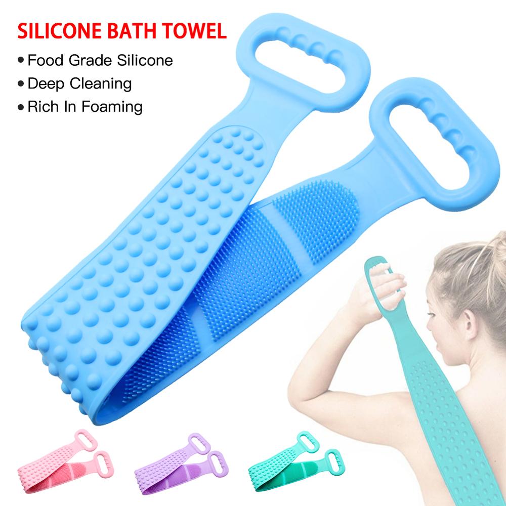 Back Scrubber Double Sided Silicone Wash Towel